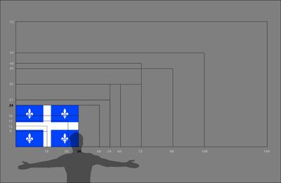 Quebec flag, medium size, 24x36, 200D, rope and toggle