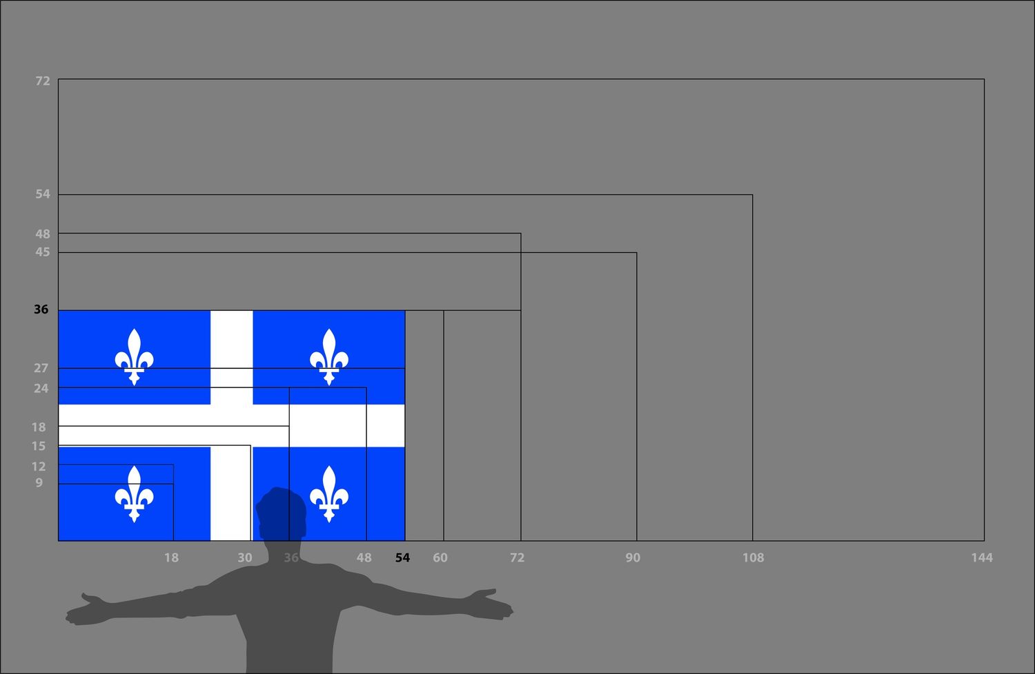 Quebec flag large 36x54, 200D, rope and toggle