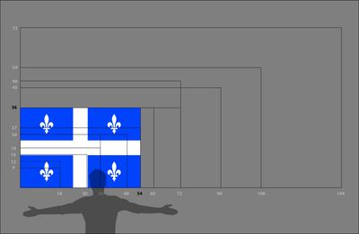 Quebec flag large 36x54, 200D, rope and toggle