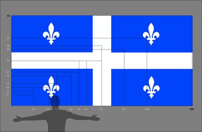 Quebec flag large 72x144, 210D, rope and toggle