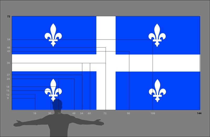 Quebec flag large 72x144, 210D, rope and toggle