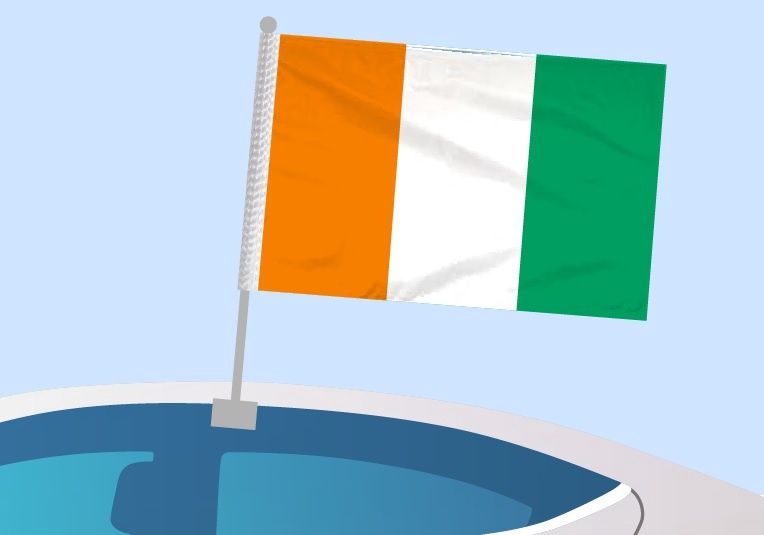 Ivory Coast - Car flag with clip
