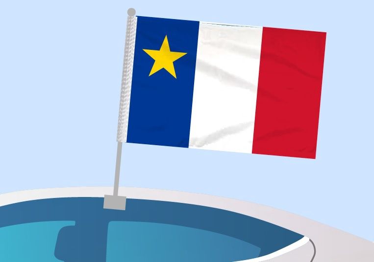 Acadia - Car flag with clip