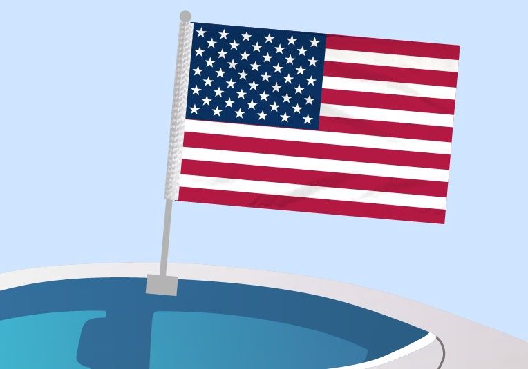 United States - Car flag with clip