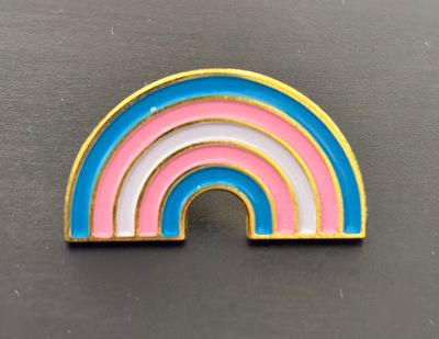 Trans Pride in Rainbow Pin