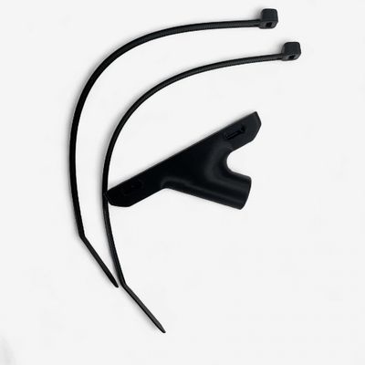 Black plastic 1-hole base for 12x18 flag with tie wraps