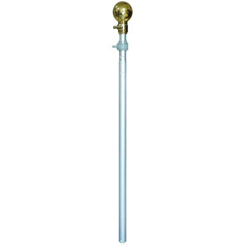 8'x1-1/8" telescopic anodized aluminum mast with ball