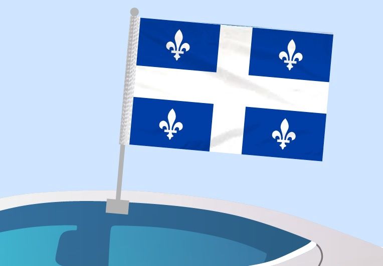 Quebec - Car flag with clip