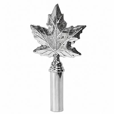 Maple Leaf Finial, Metal, Chrome, 1x8
