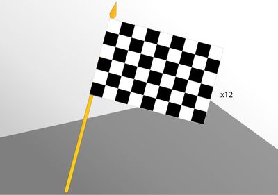 4x6 Checkerboard flag on pole sold by the dozen