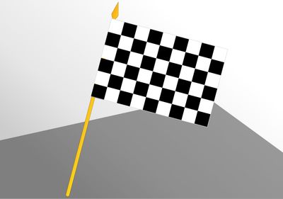 Checkered flag on golden stick 4x6