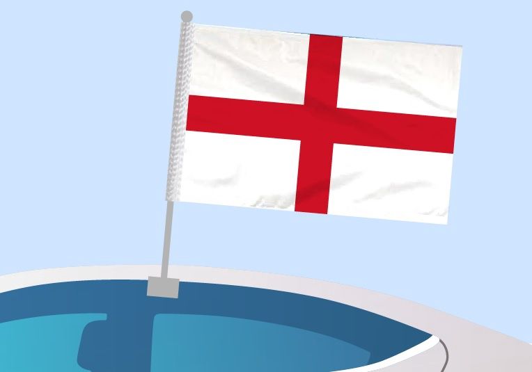 England (St. George's Cross) - Car flag with attachment
