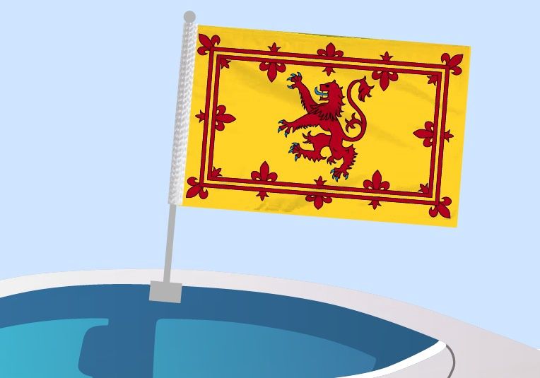 Royal Scottish Banner - Car Flag with Attachment