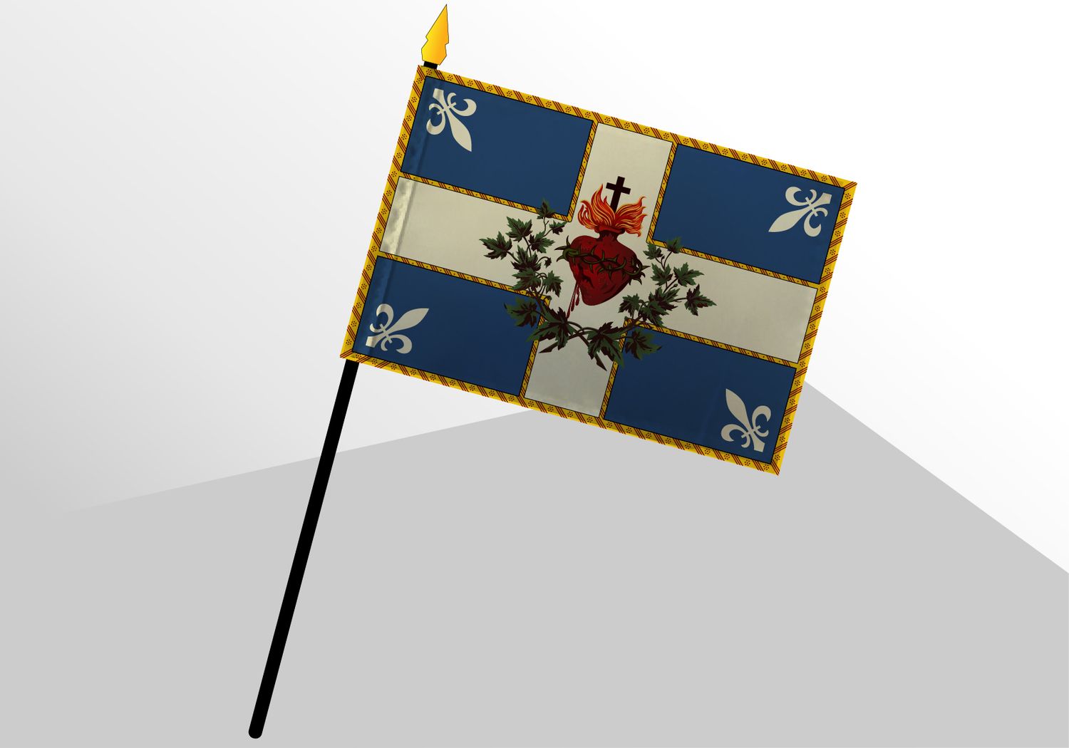 Carillon Sacré-Cœur petit drapeau deluxe 4x6
