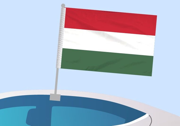 Hongrie - Drapeau pour voiture avec attache