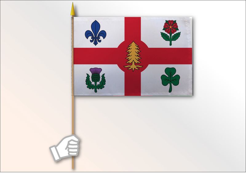 Montréal drapeau 12x18'' sur tige