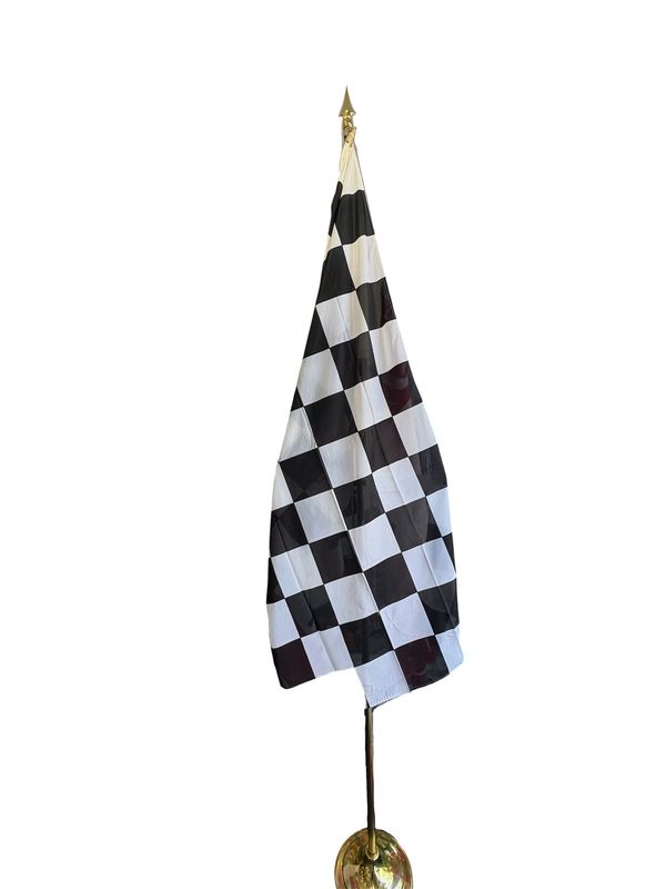 Drapeau à damier grand 36x72, polyester tissé, corde et cabillot