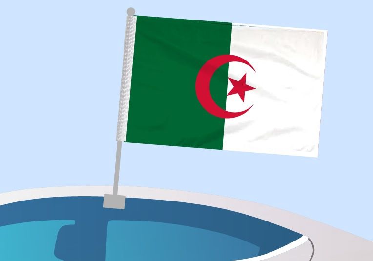 Algérie - Drapeau pour voiture avec attache