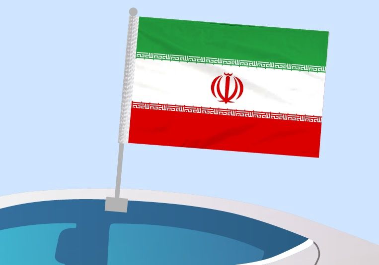 Iran - Drapeau pour voiture avec attache