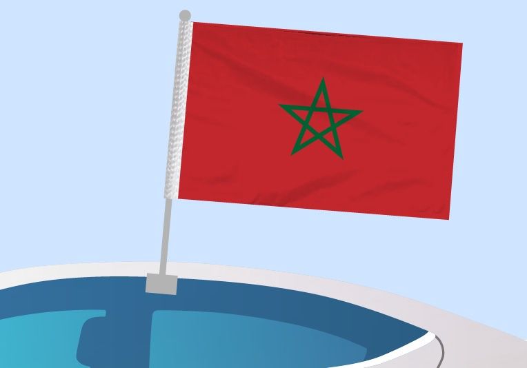 Maroc - Drapeau pour voiture avec attache