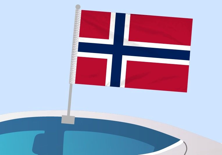 Norvège - Drapeau pour voiture avec attache