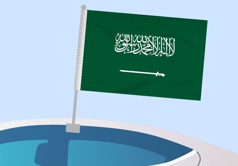 Arabie Saoudite - Drapeau pour voiture avec attache