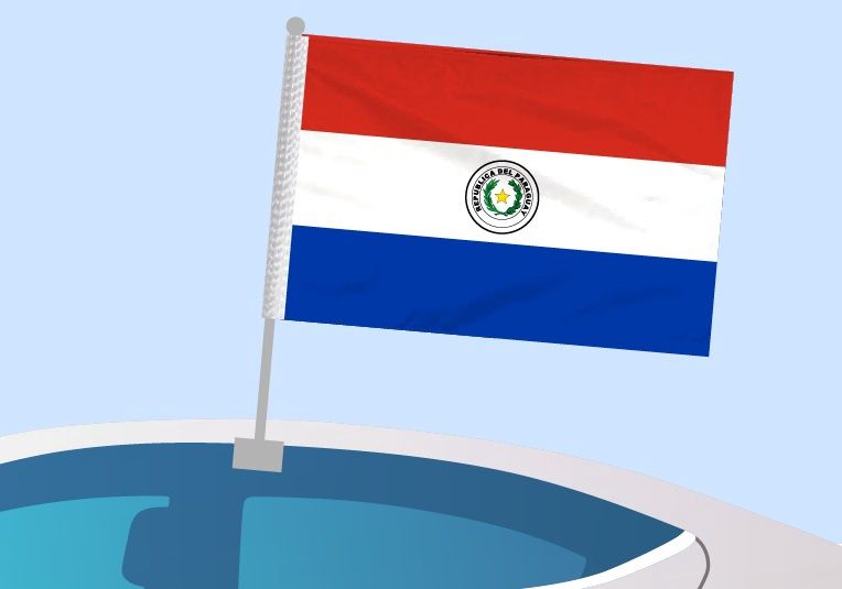Paraguay - Drapeau pour voiture avec attache