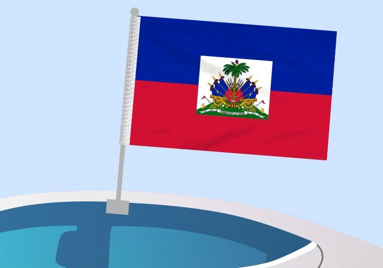 Haïti - Drapeau pour voiture avec attache