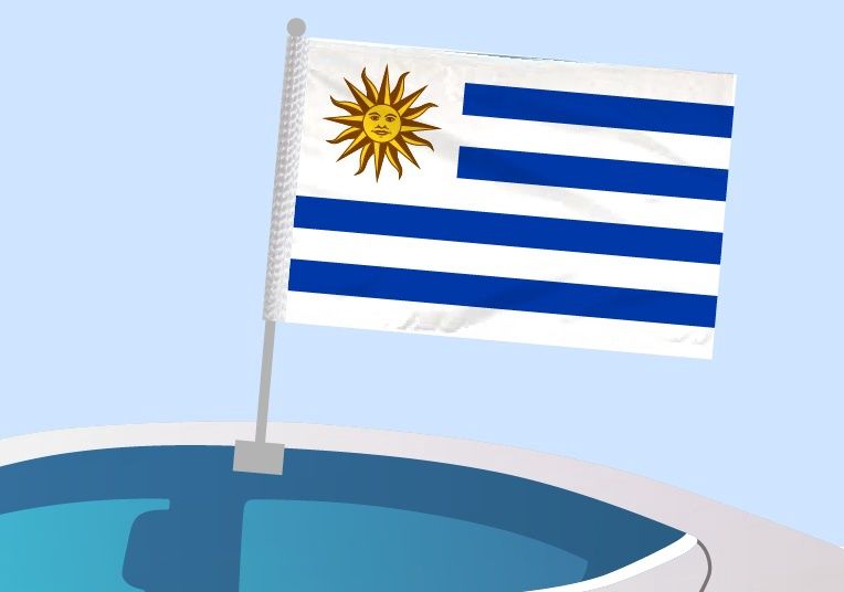 Uruguay - Drapeau pour voiture avec attache