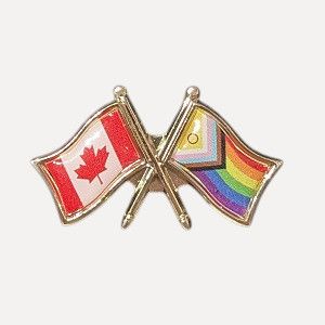 Épinglette Canada/ Fierté inclusive avec le symbole intersex