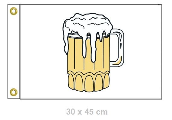 Beer (white background) boat flag, 12x18