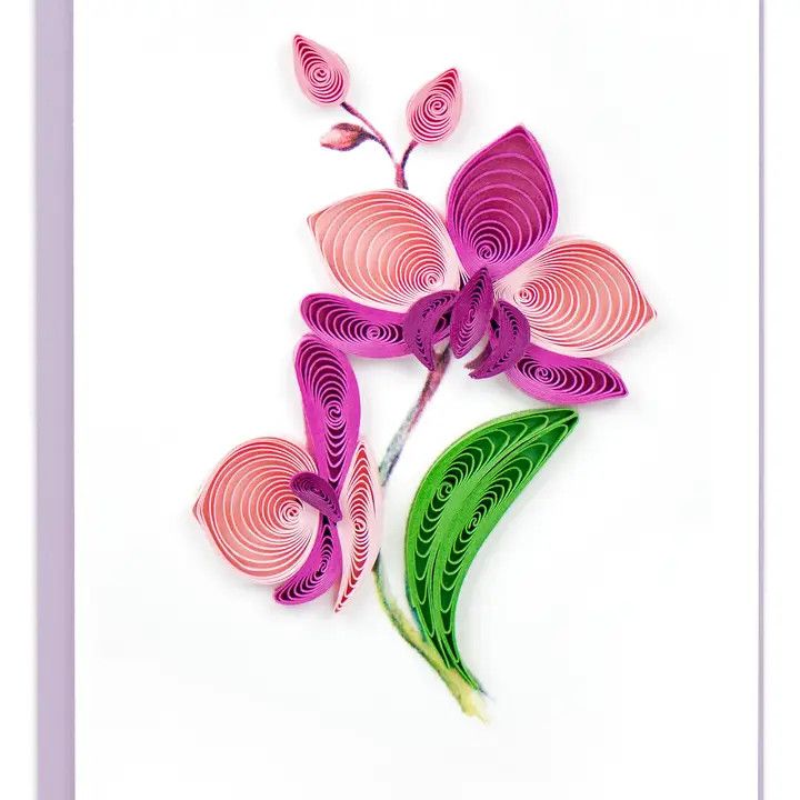 Orchid Flower Quilling Card Mini, Vietnam