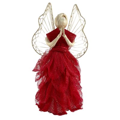 Red Abaca Sinamay Angel (Medium)