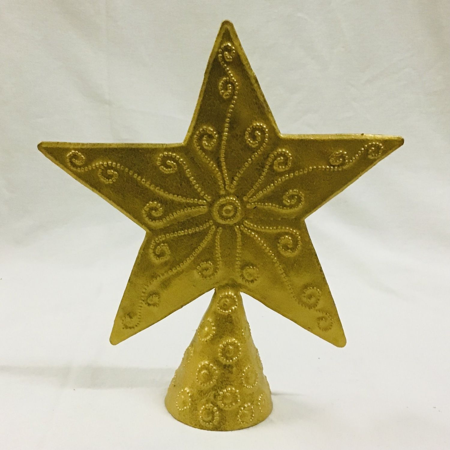 Cut Metal Gold Tree Topper, Haiti