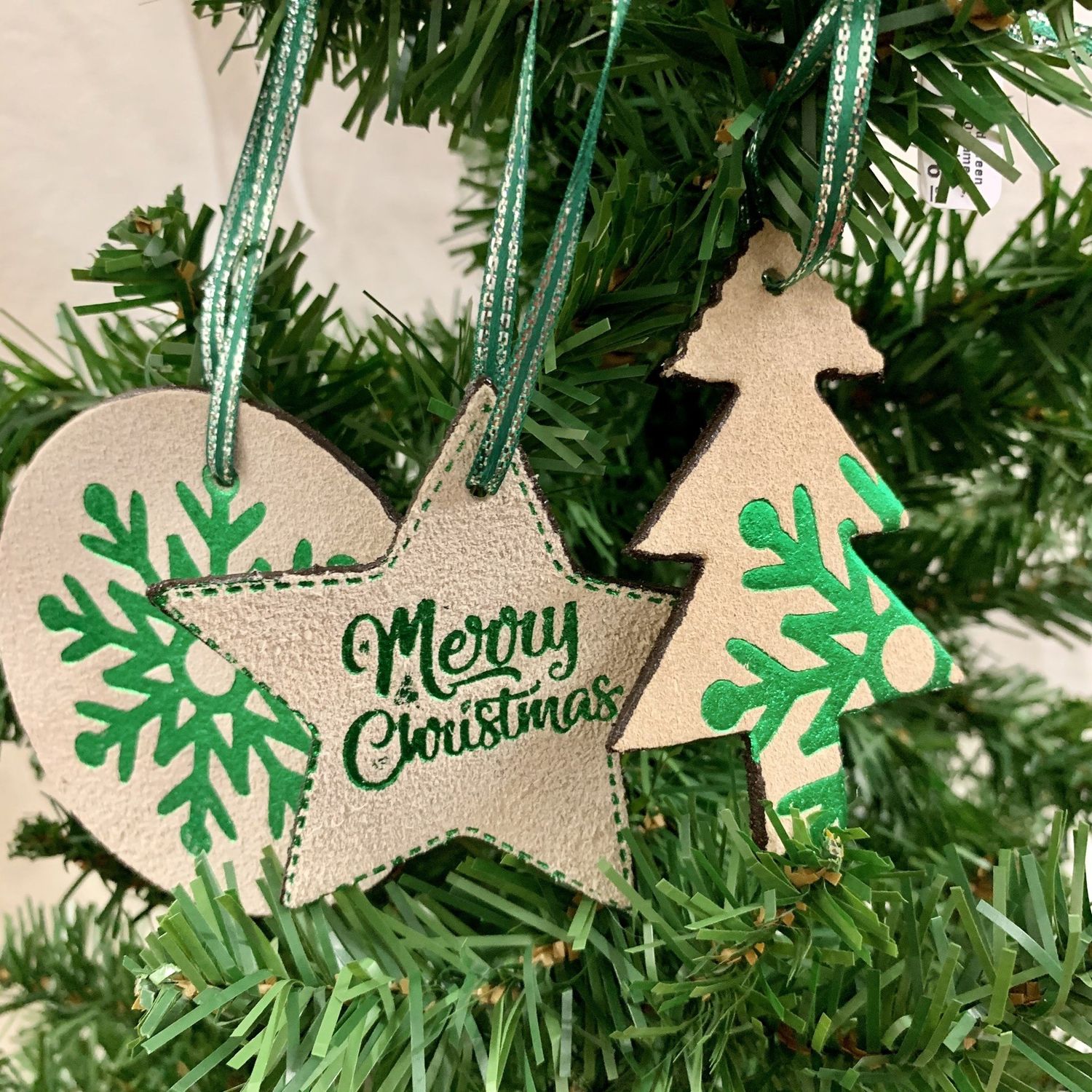Brown and Green Leather Ornaments, Central America