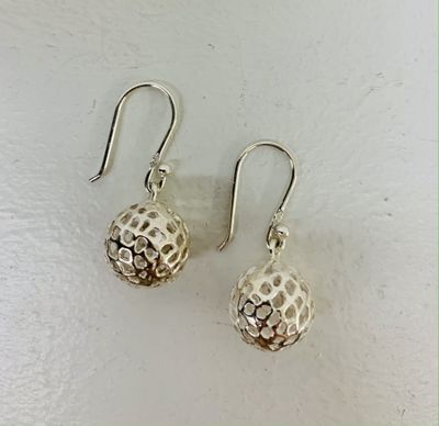 Silver Wired Ball Drop Earring