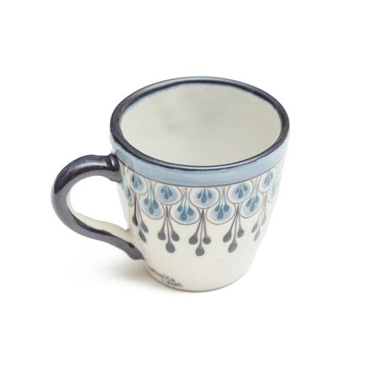 Stoneware Coffee Mug: Black w/ Blue, Guatemala