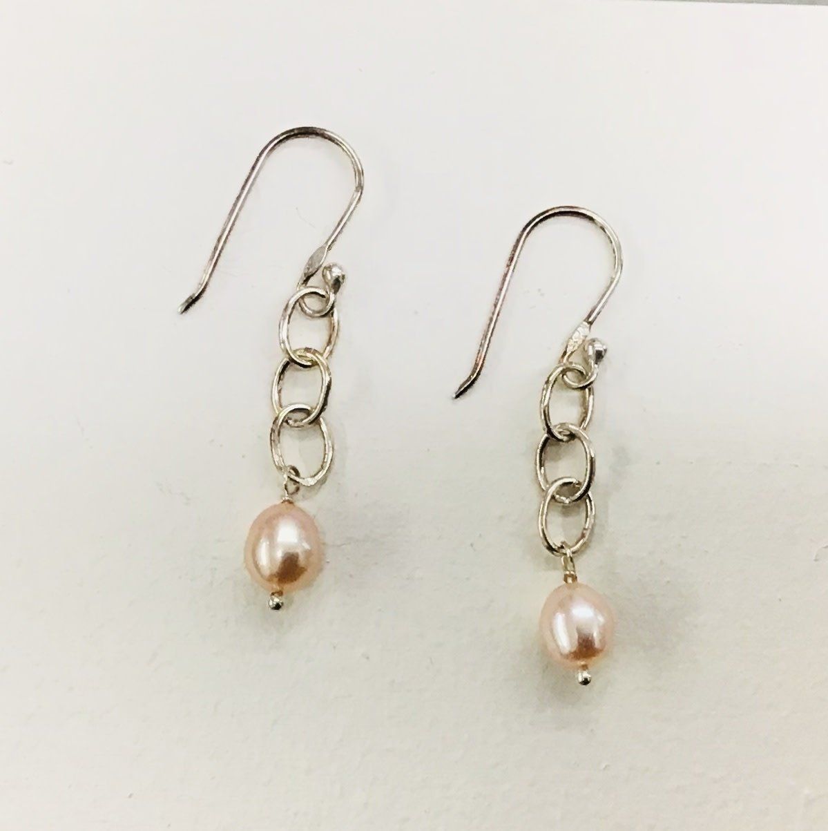 Pink Pearl Drop Earrings