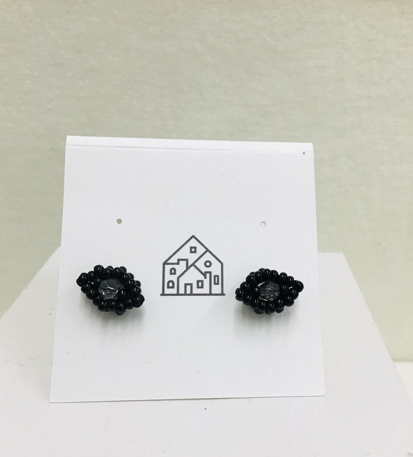 Diamond Black Post Earrings, Guatemala