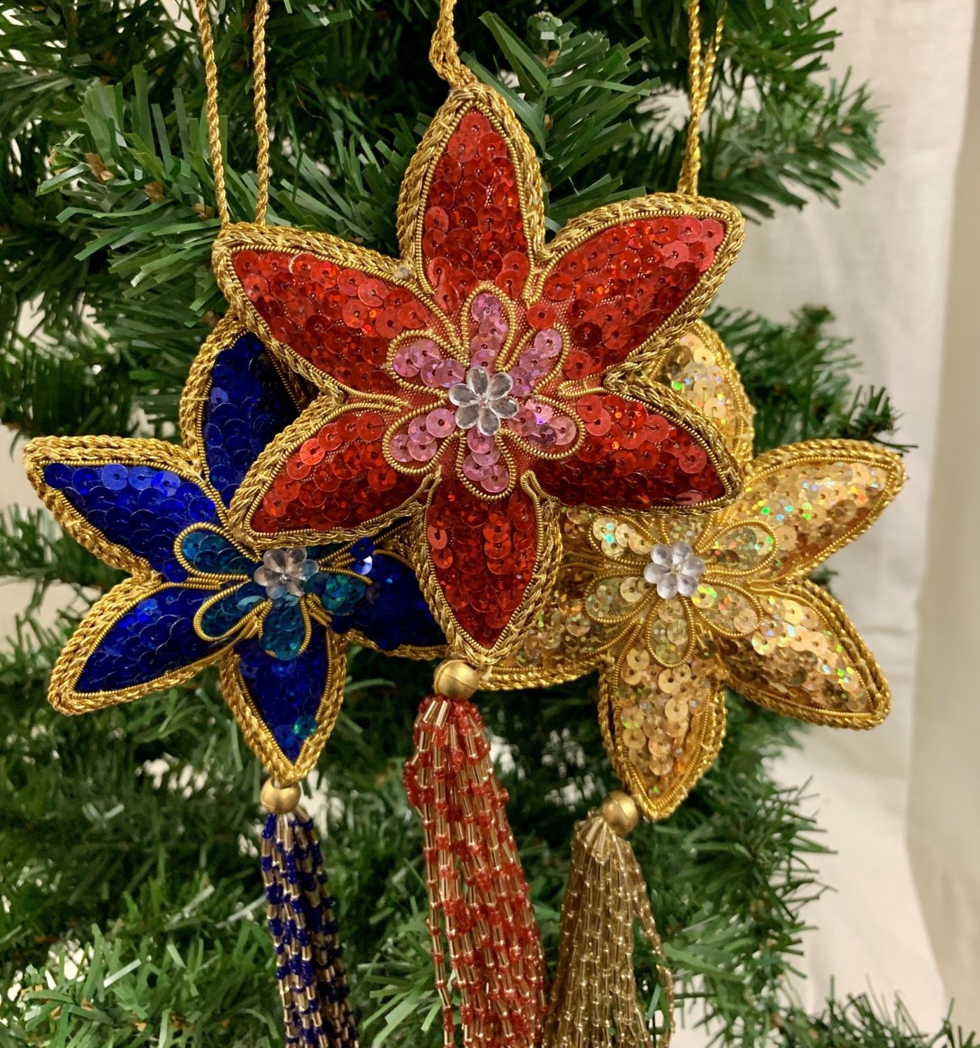 Beaded Tassel Star Ornament, India