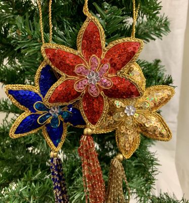 Beaded Tassel Star Ornament, India