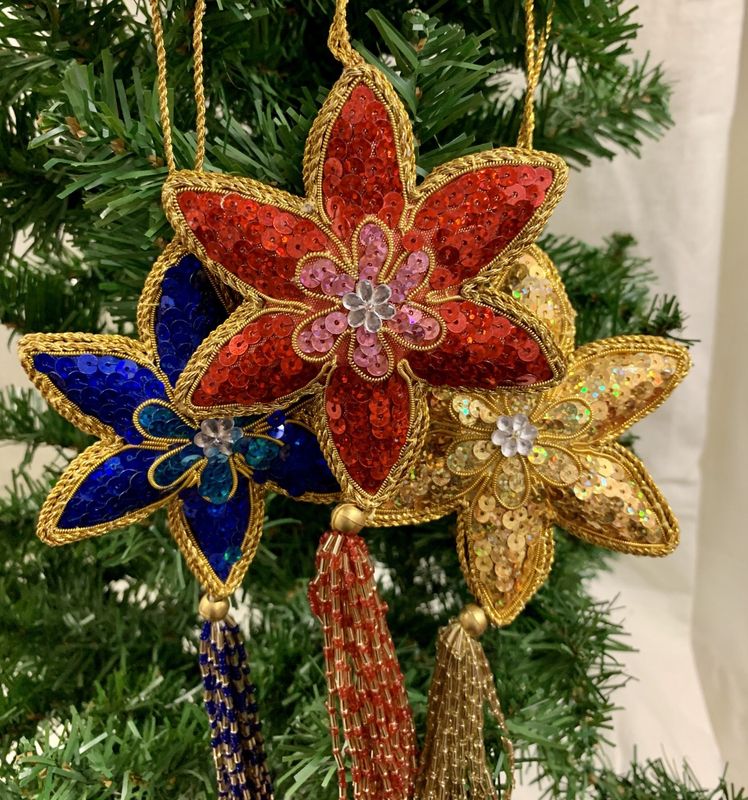 Beaded Tassel Star Ornament, India
