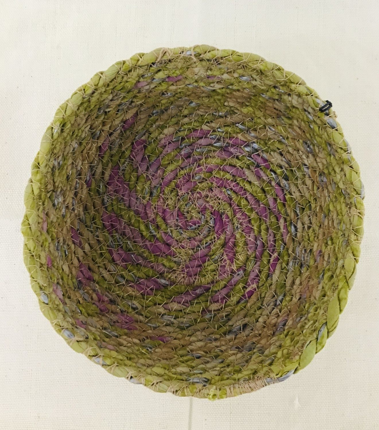 Swirling Sari Basket Small, Bangladesh