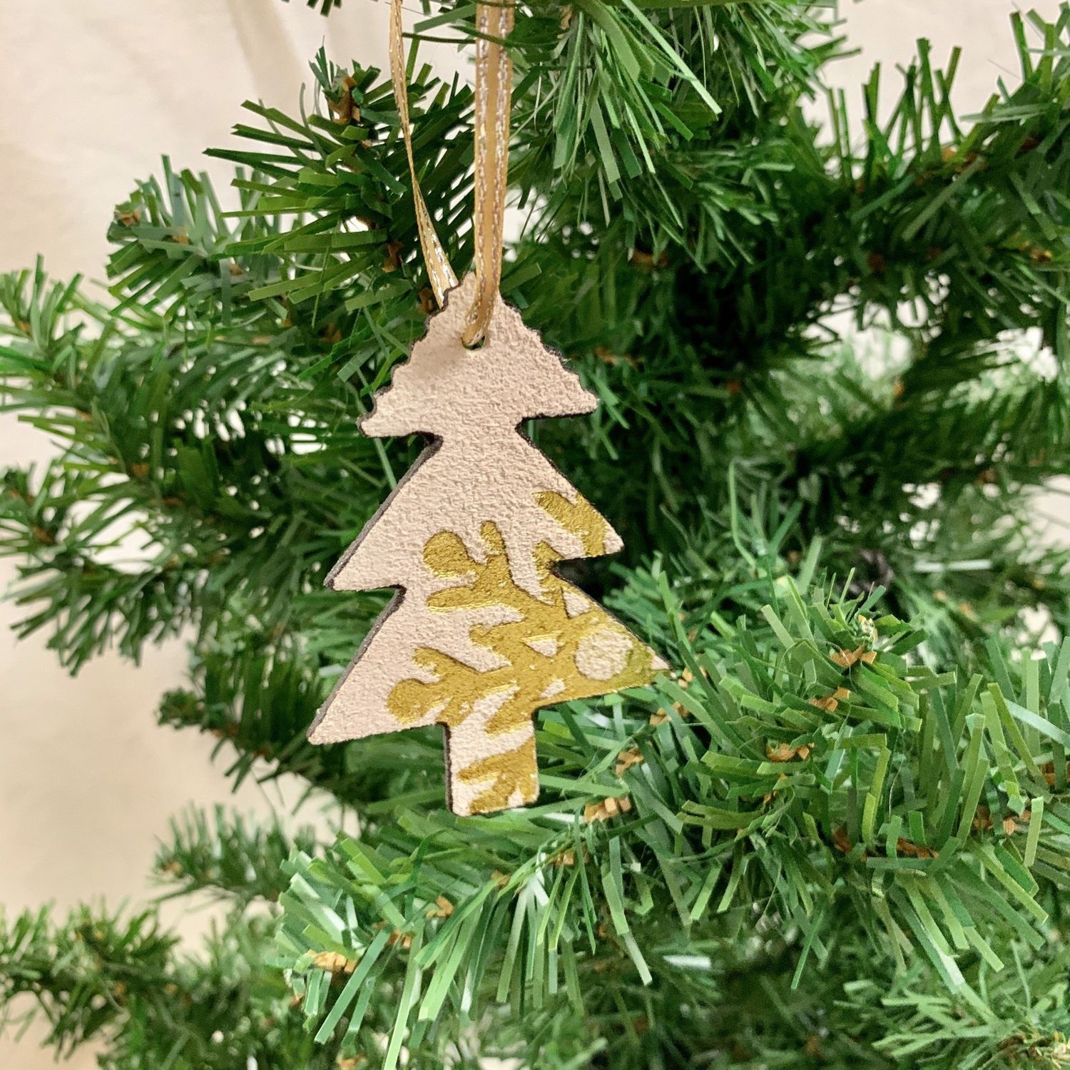 Gold and Brown Leather Ornament, Central America