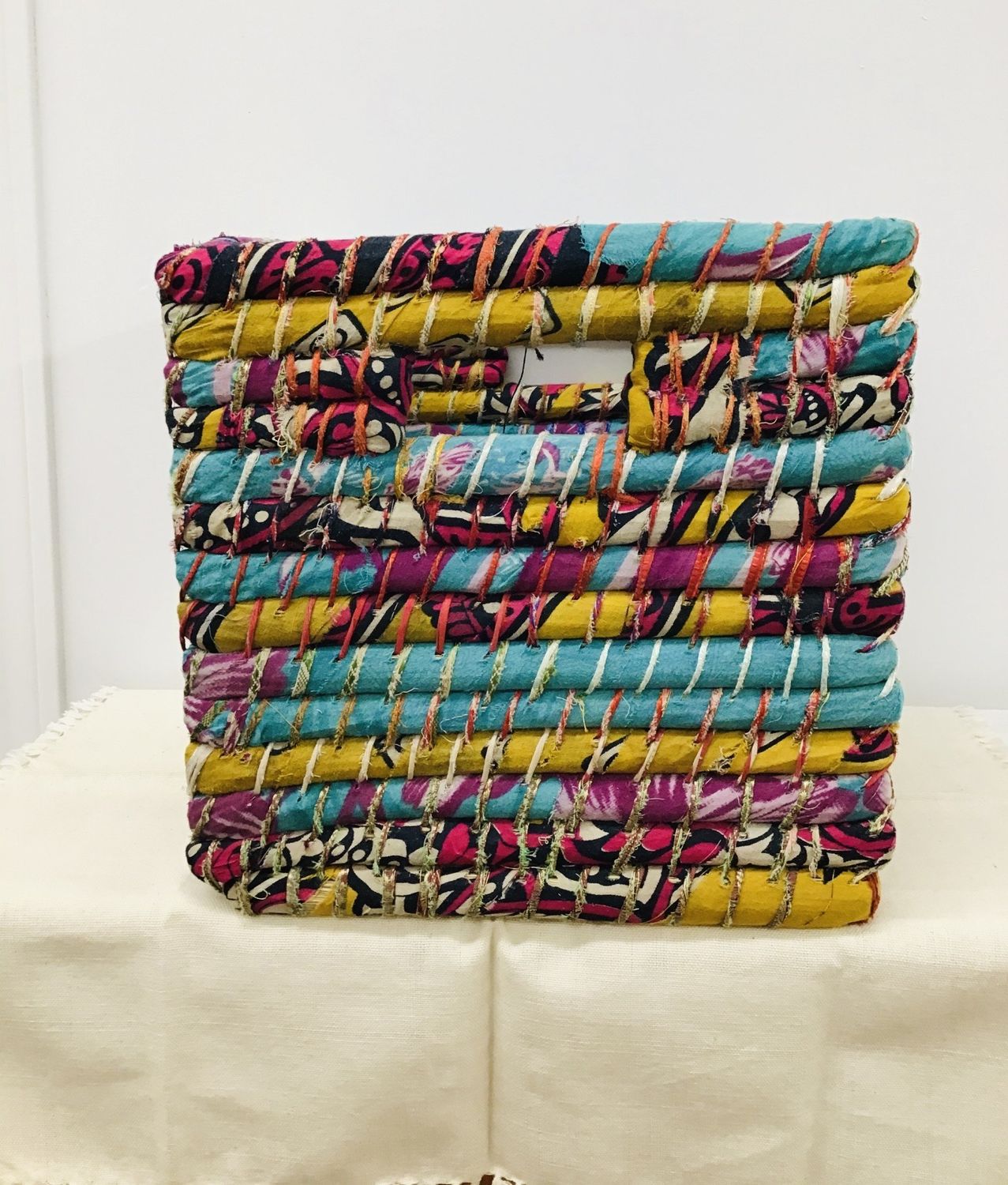 Sari Storage Basket Rectangle Small, Bangladesh