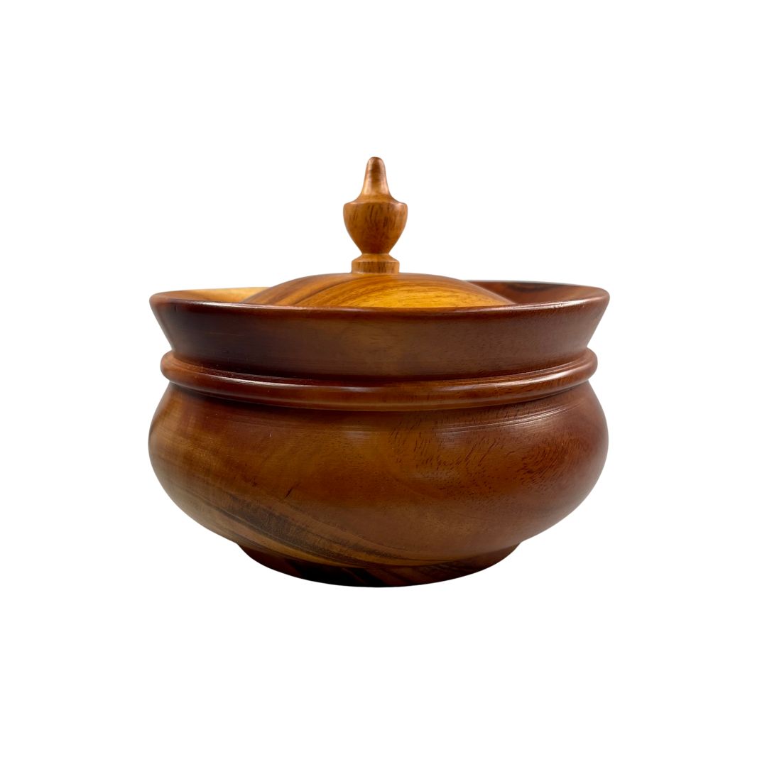 Tropical Hardwood Small Lidded Bowl, Nicaragua