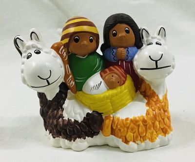 Llama Ceramic Nativity, Peru