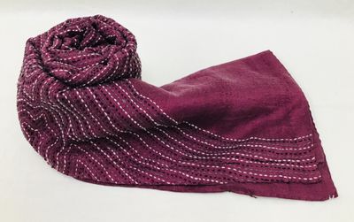 Rolling Hills Kantha Scarf (Plum)