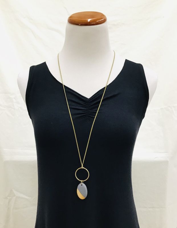 Stone and Gold Accent Necklace, Peru