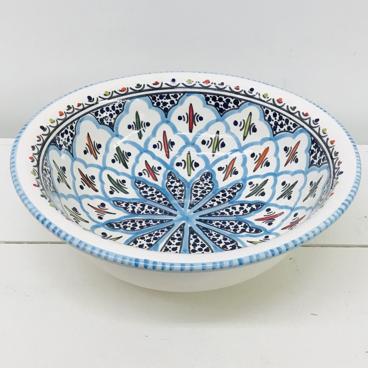 Rosette Medium Deep Bowl, Tunisia